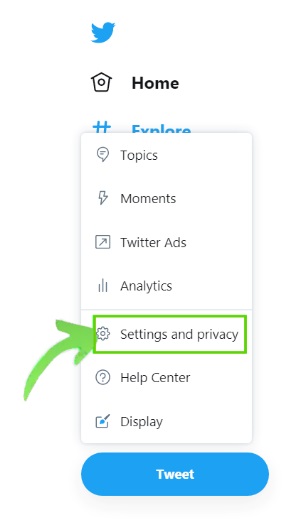 Go to Settings and Privacy