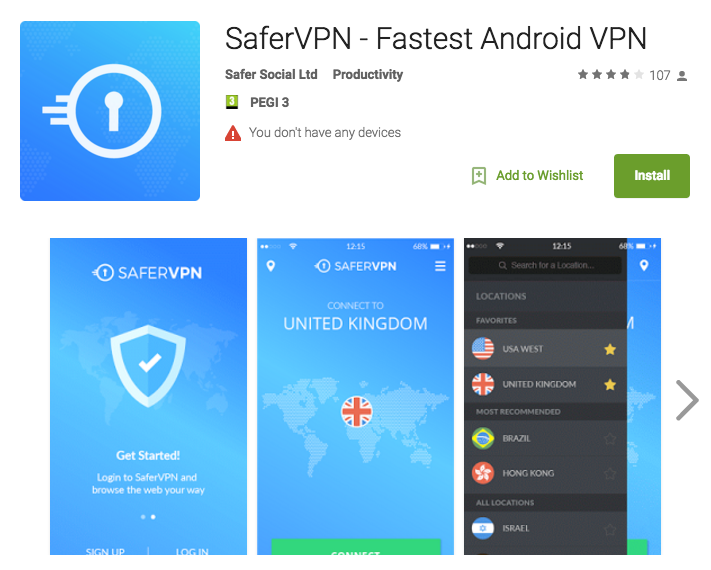 SaferVPN for Android