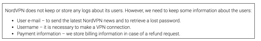 VPN Providers' Privacy Policies: NordVPN