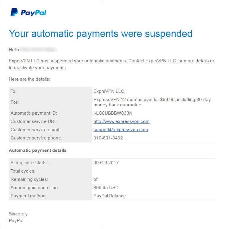 cancel automatic renewals on your ExpressVPN Account