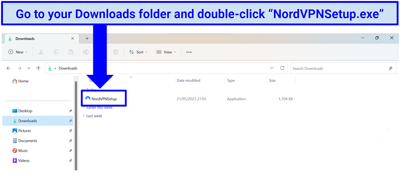 Screenshot of Windows 11 download folder