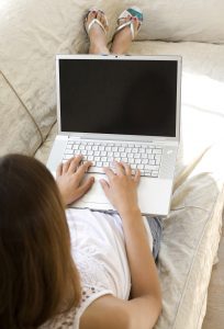 Girl Using Computer