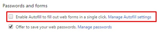 Chrome passwords and forms