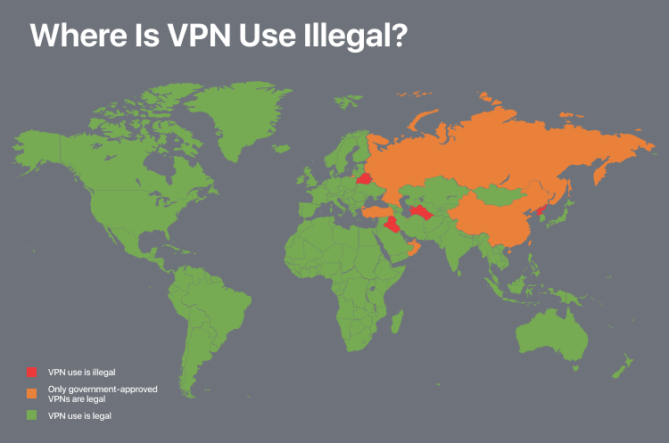Infographic where VPNs are legal