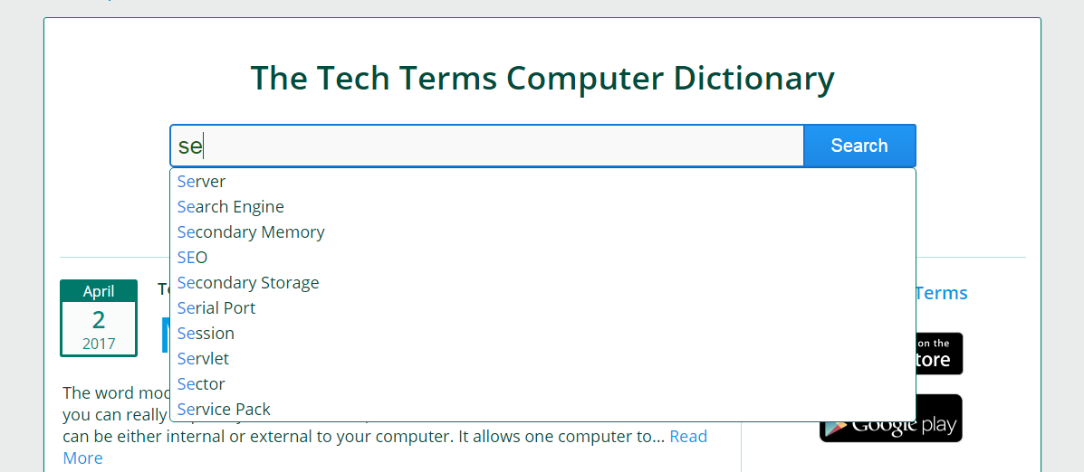 Tech Terms Computer Dictionary