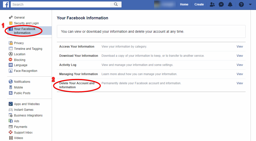 Your Facebook information