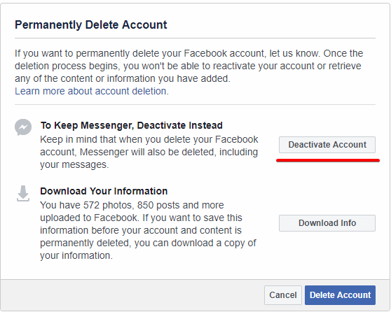 How to delete facebook account