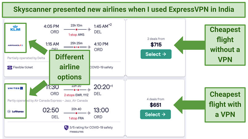 1 stop flights