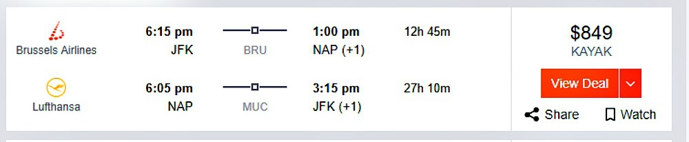 Price discrimination example for airline