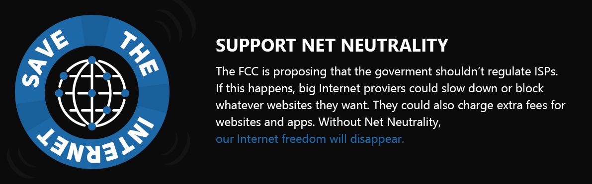 SUPPORT NET NEUTRALITY