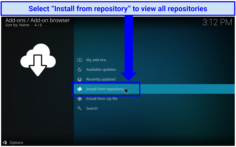 A screenshot showing the option that takes you to CastagnaIT’s Kodi repository once installed