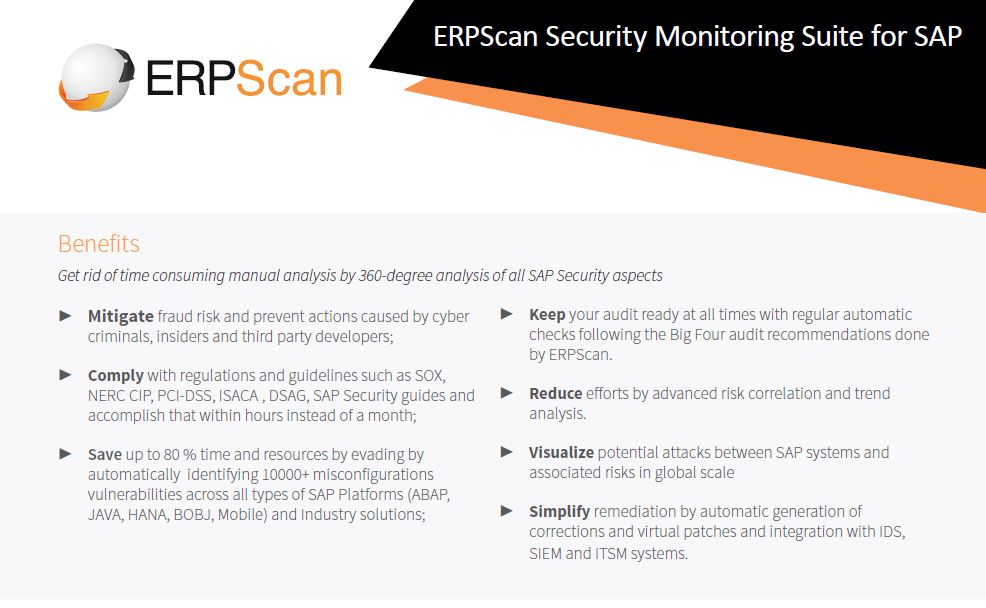 ERPScan benefits