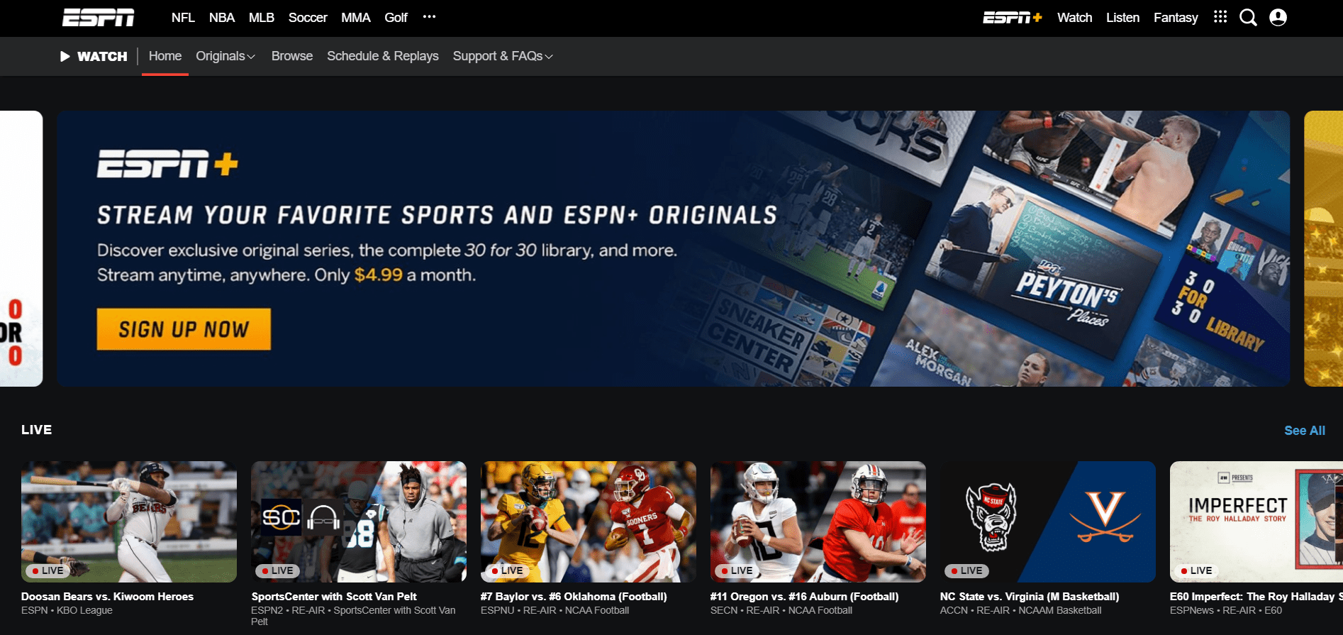 Watch espn live even if you re outside of the us in 2020