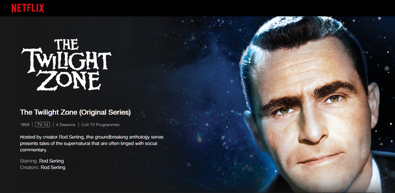 A screenshot of The Twilight Zone on Netflix.