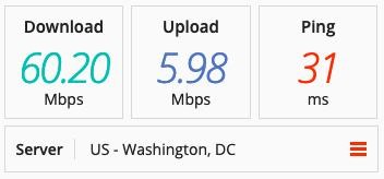 Test de vitesse avant de se connecter à un VPN