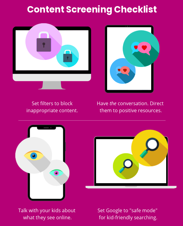 Kids content monitoring checklist