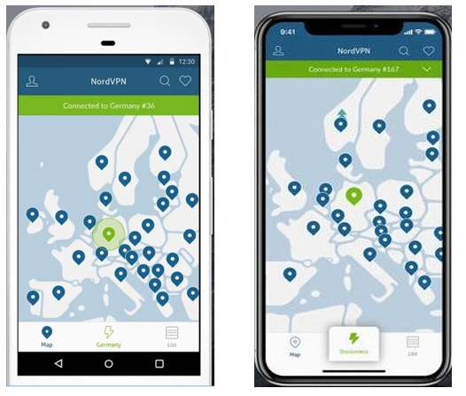 NordVPN's Android and iPhone App