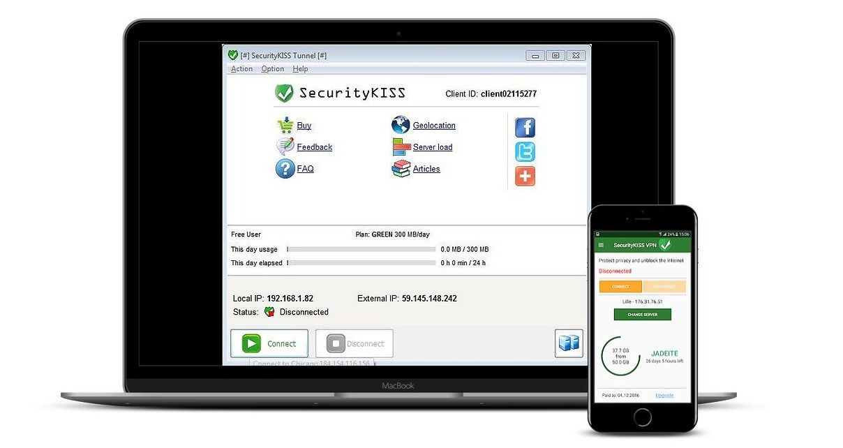 Small assortment of technological devices compatible with Securitykiss.