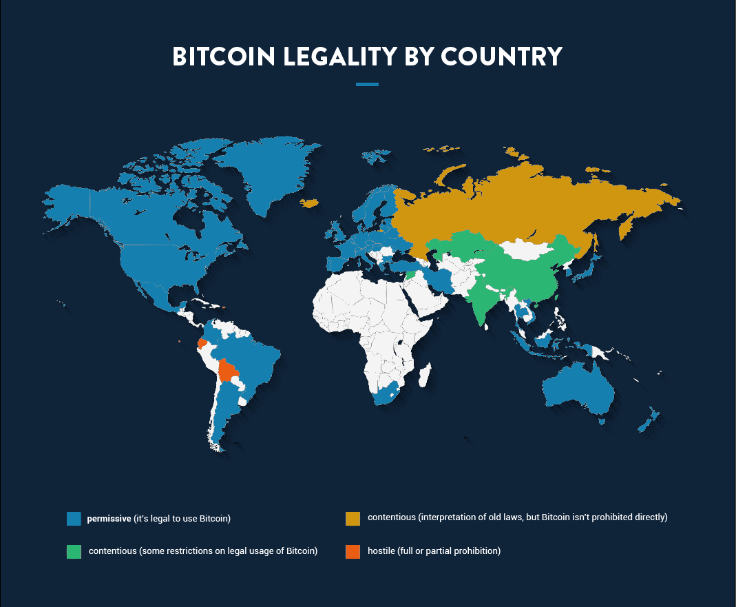countries where bitcoin is illegal