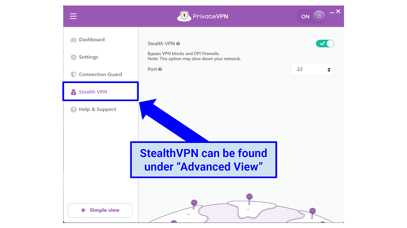 Graphic showing StealthVPN available on PrivateVPN