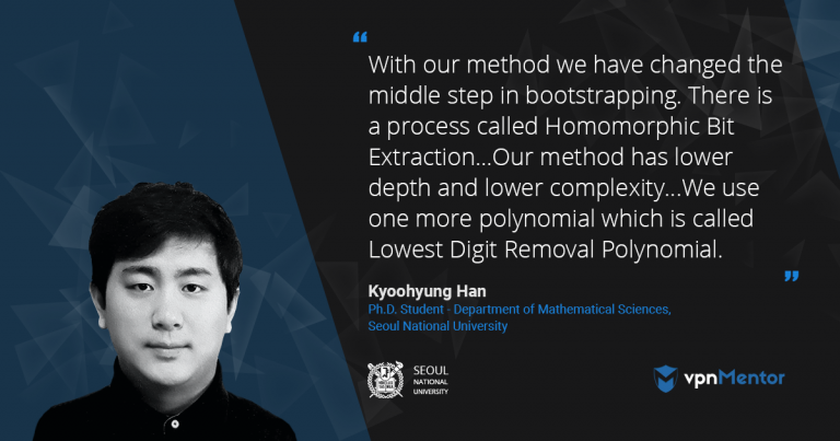 Interview with Kyoohyung Han at EuroCrypt 2018 on the topic of Bootstrapping and Homomorphic Encryption