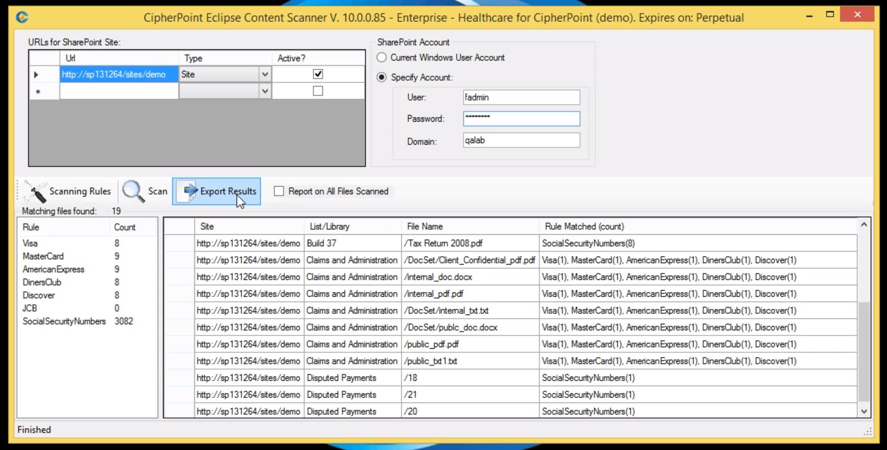 CipherPoint Eclipse Content Scanner