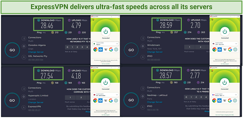 A screenshot showing ExpressVPN's speeds are great enough to watch the World Cup final smoothly