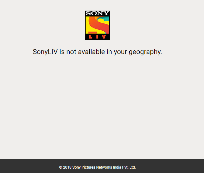 SonyLiv error message