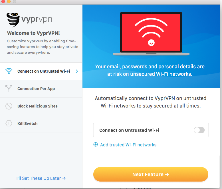 VyprVPN welcome page