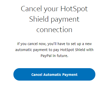 Cancel automatic payment