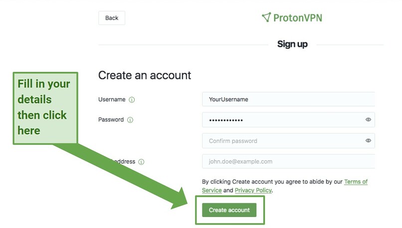 Creating a Proton VPN account is quick and easy