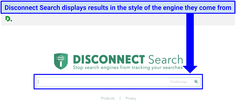 A screenshot showing Disconnect Search's search bar