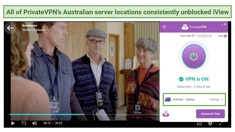 Image of PrivateVPN streaming ABC iView