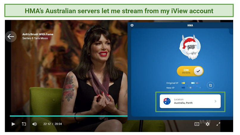 Image showing HMA successfully streaming ABC iView