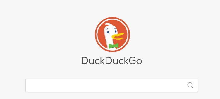 Landing Page von DuckDuckGo