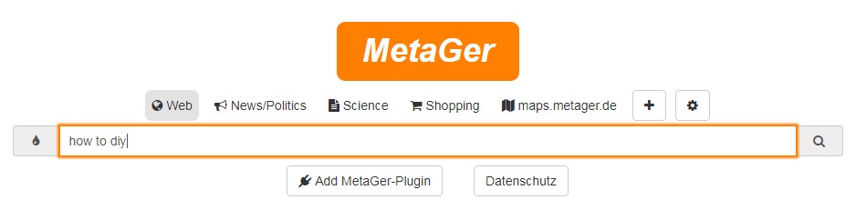 MetaGer Landing Page