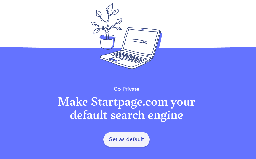 Startpage Landing Page