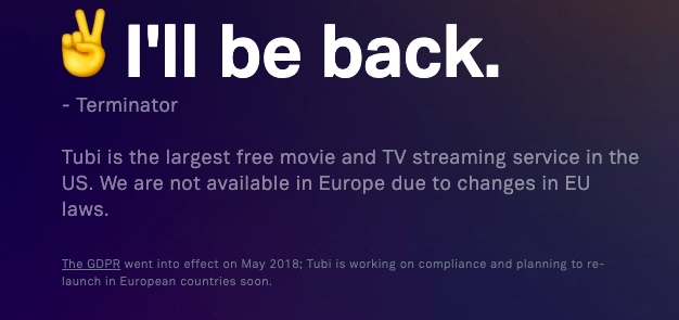 TubiTV error message