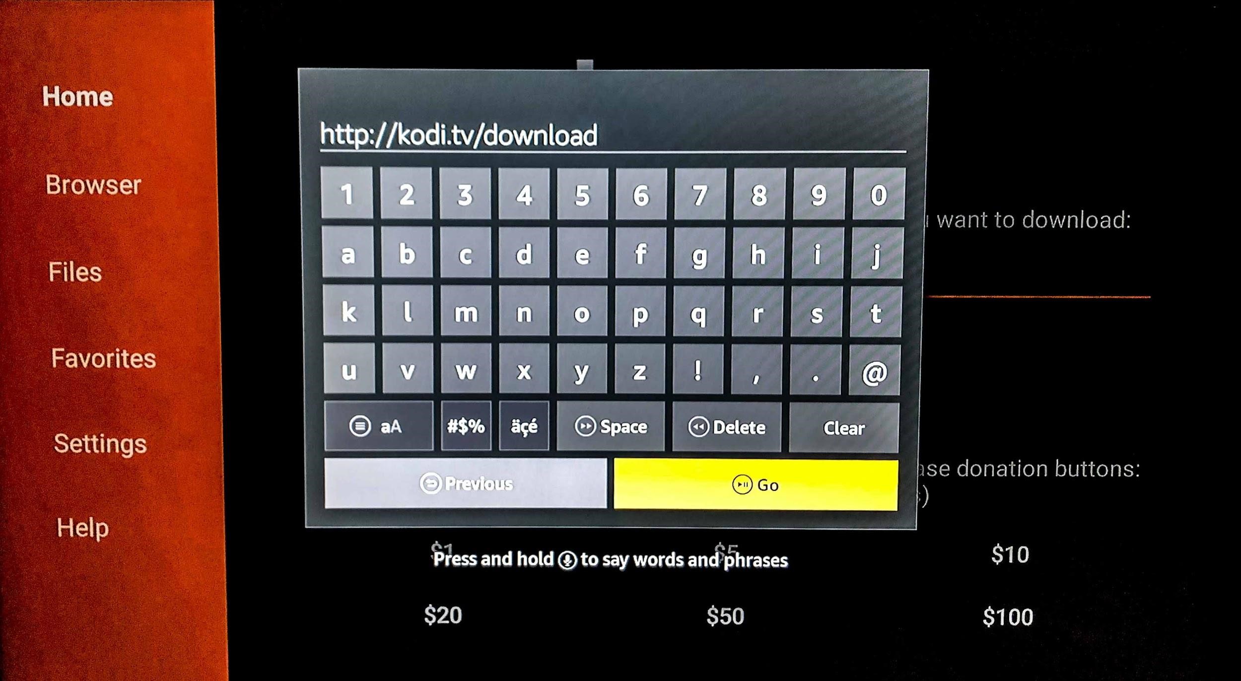 screenshot of Downloader UI