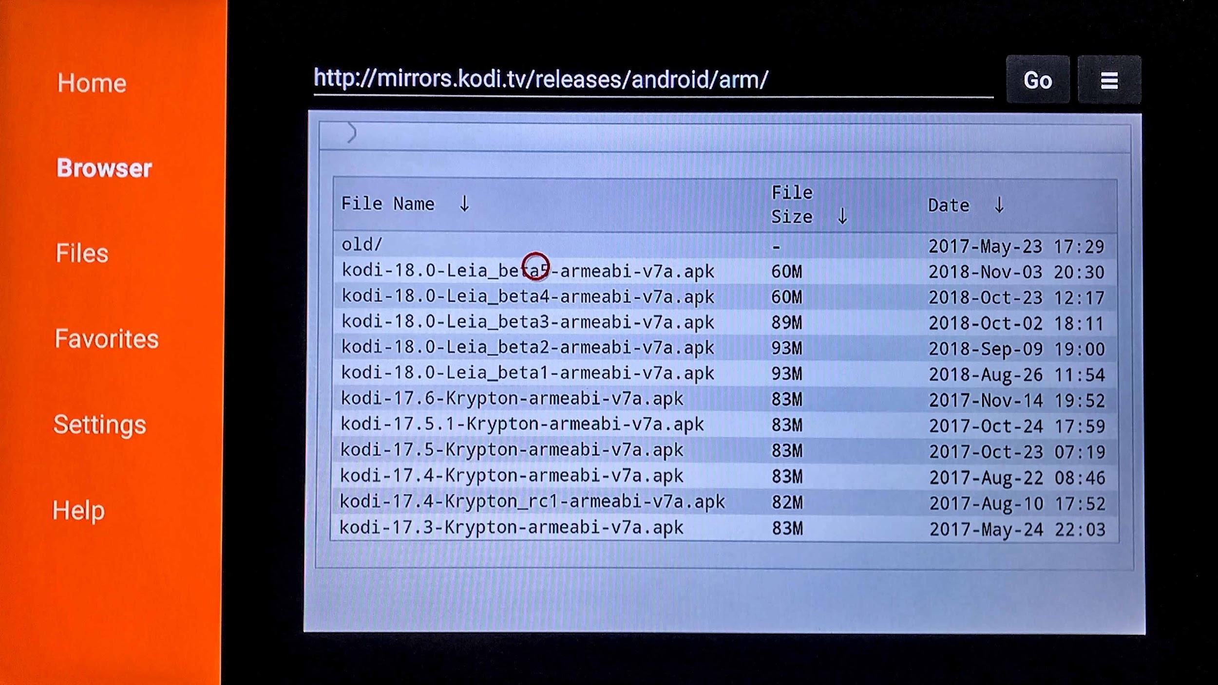 screenshot of Kodi installation on Firestick