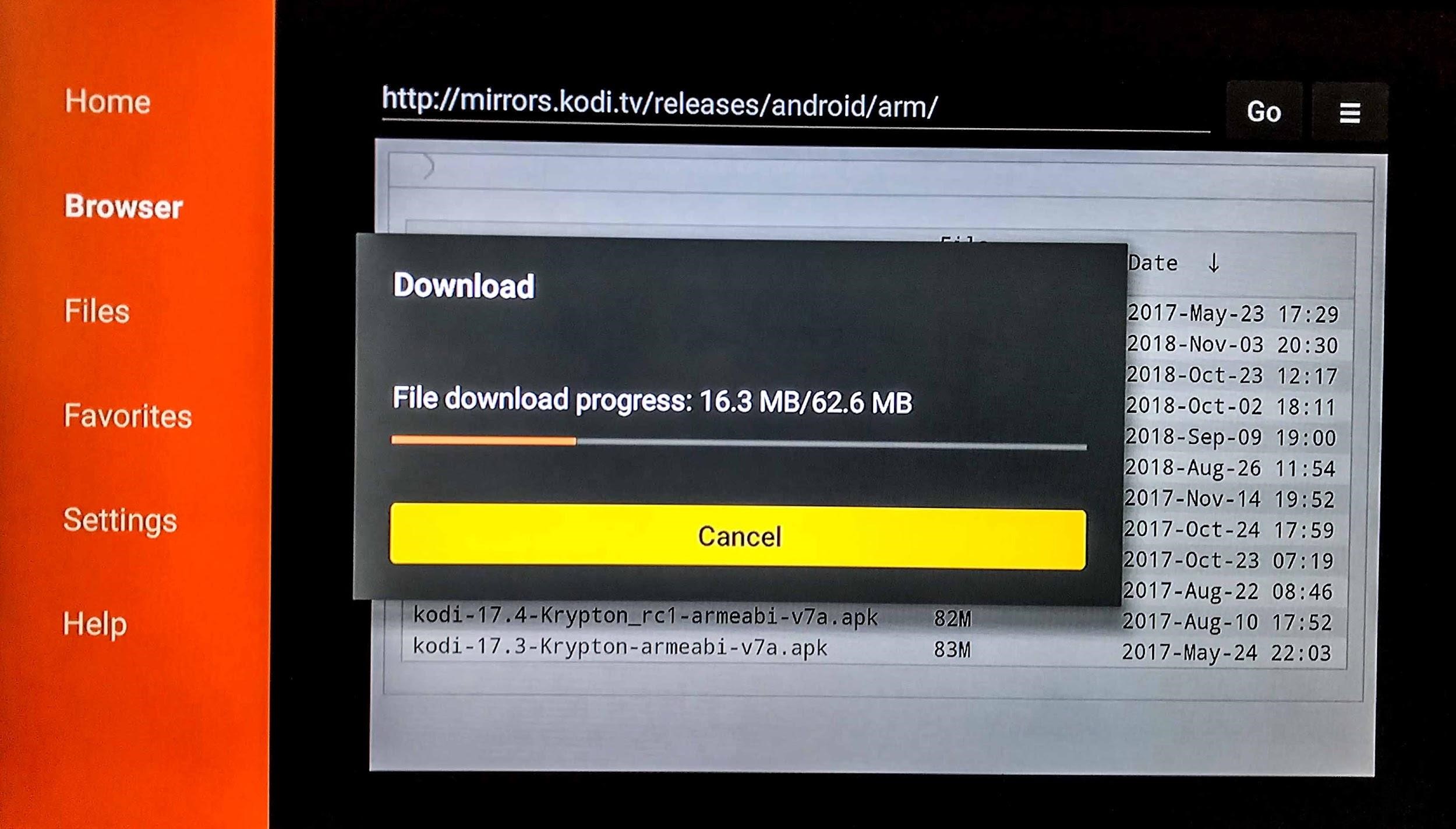 how to install kodi 18 on firestick using downloader