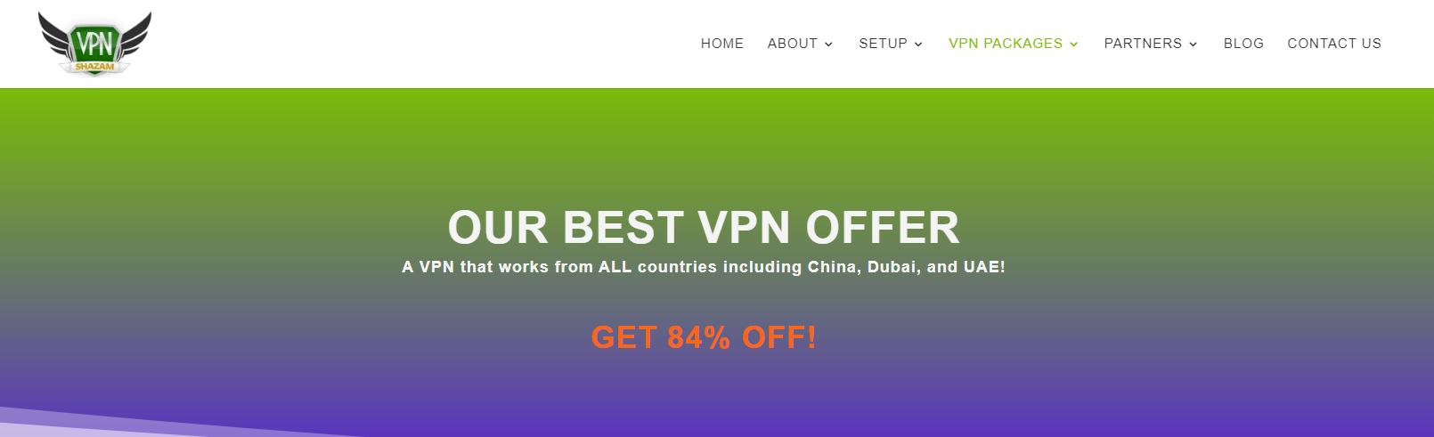 Screenshot of VPNShazam's Black Friday Cyber Monday Discount Page