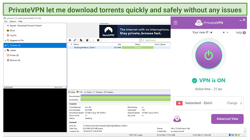 Graphic showing Private VPN with uTorrent