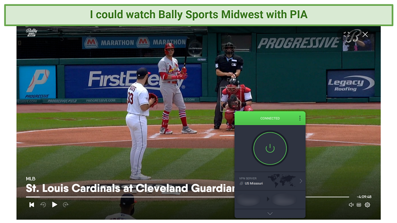 Watching Bally Sports Midwest on fuboTV with PIA