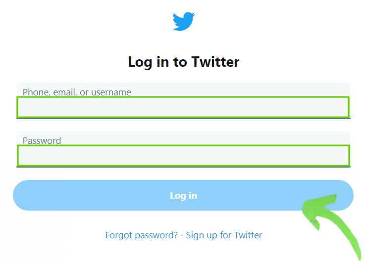 Twitter log in