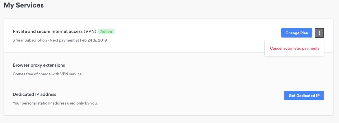 NordVPN cancel automatic payments