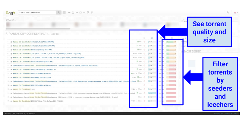 Graphic showing Zooqle homepage