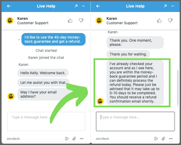 Chat is the easiest way to ask for a refund.