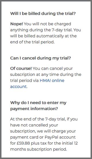 No bill during the trial