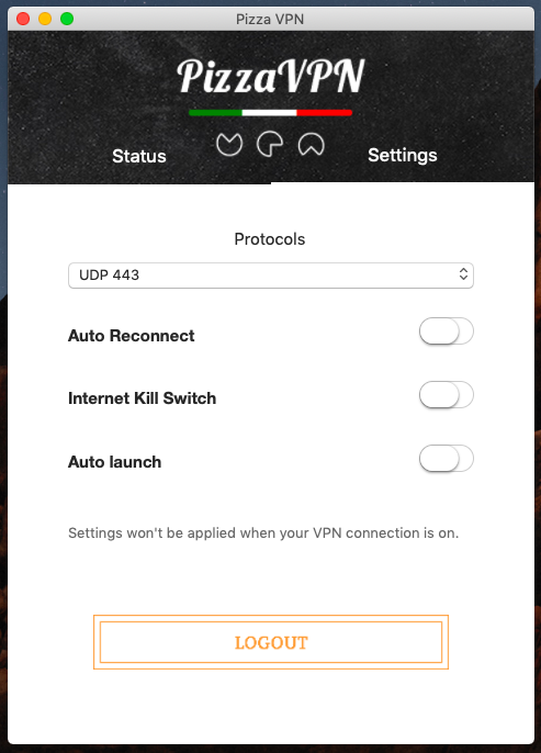 PizzaVPN protocols